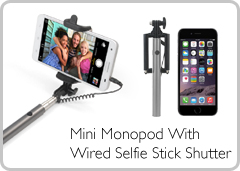 Mini Monopod With Wired Selfie Stick Shutter 