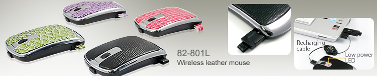 82-801L,Wireless leather mouse